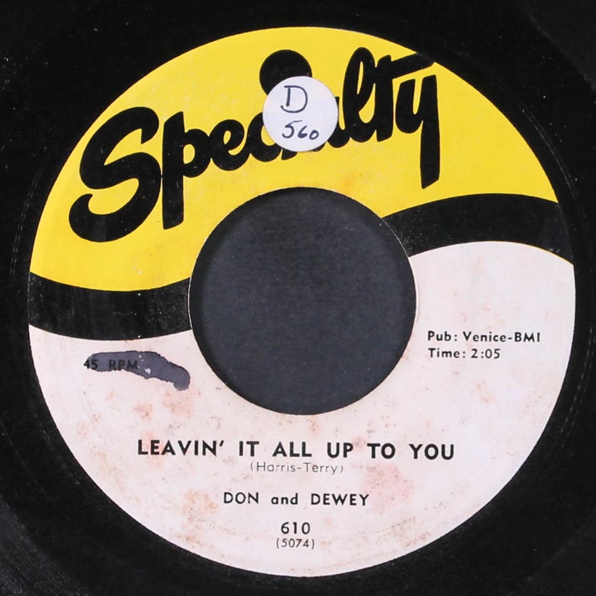 leavin' it all up to you / jelly bean by DON & DEWEY
