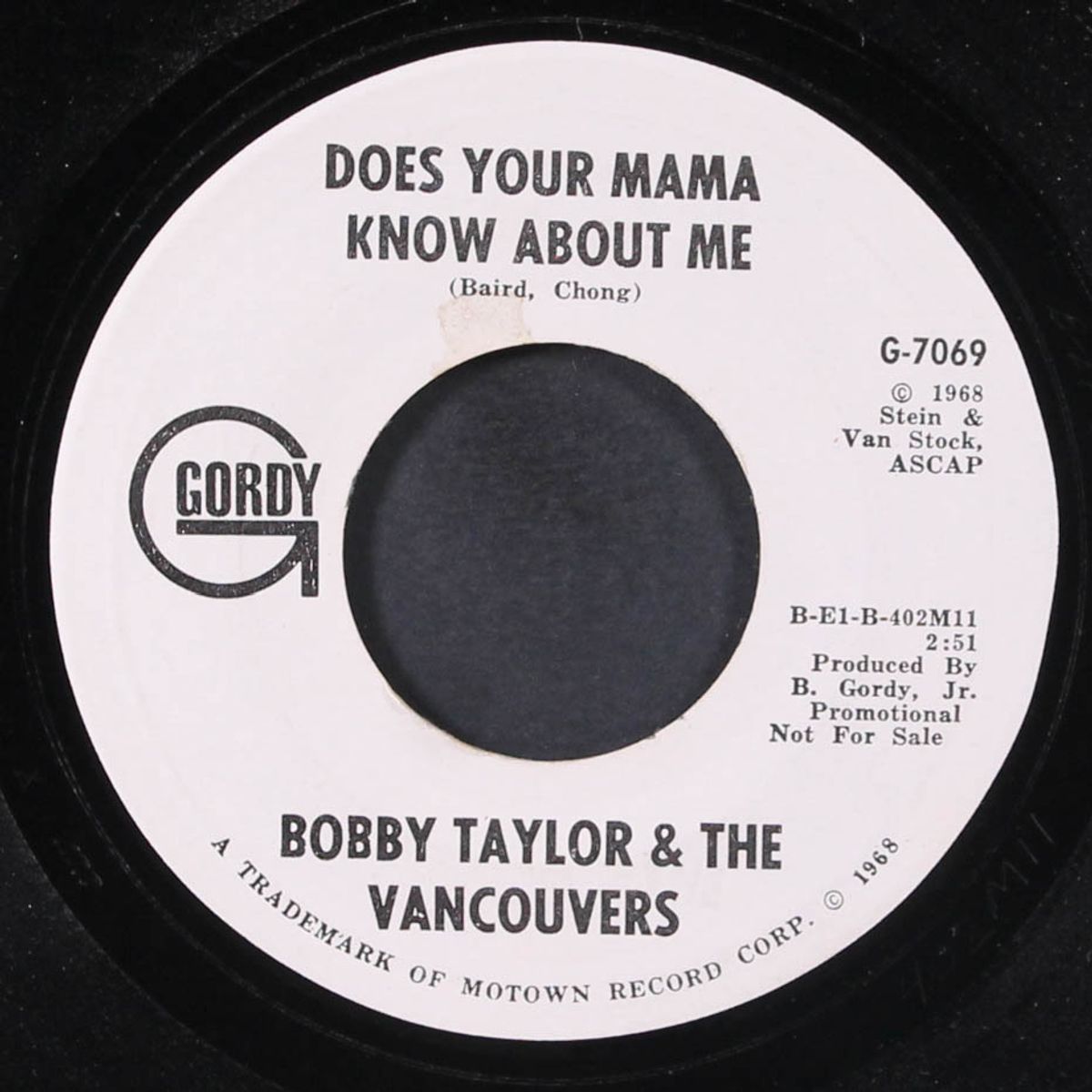 does your mama know about me / same by BOBBY TAYLOR & VANCOUVERS