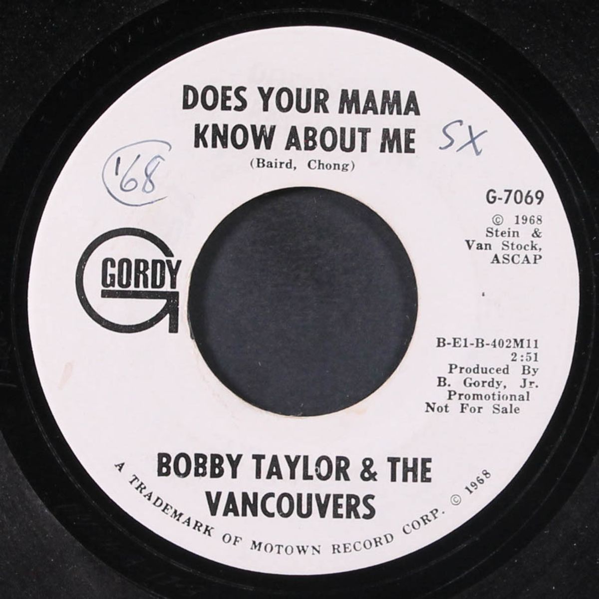 does your mama know about me / same by BOBBY TAYLOR & VANCOUVERS