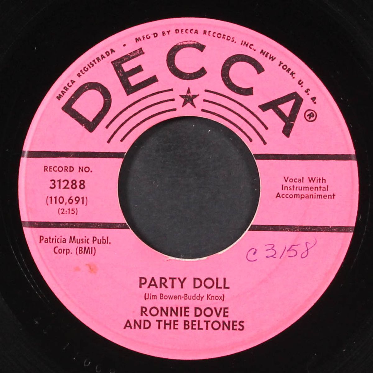 party doll / yes darling, i'll be around by RONNIE DOVE