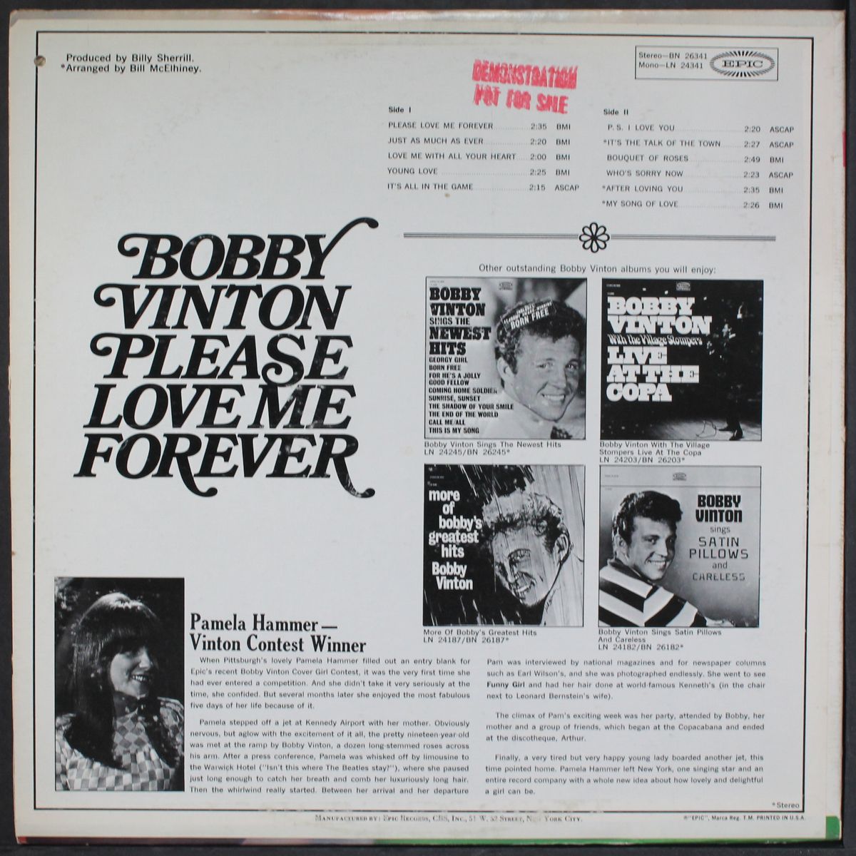 please love me forever by BOBBY VINTON