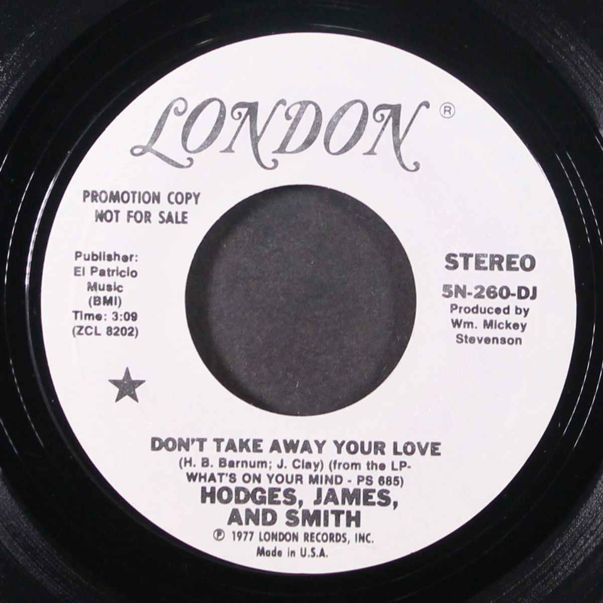 don't take away your love by HODGES JAMES & SMITH