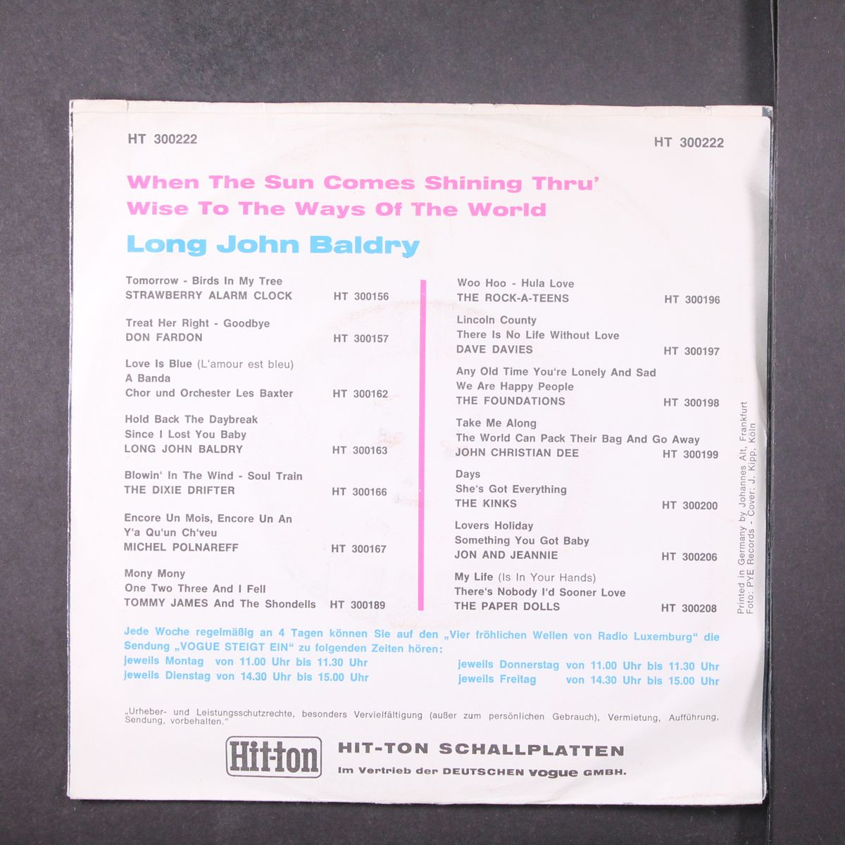 when the sun comes shining thru' by LONG JOHN BALDRY