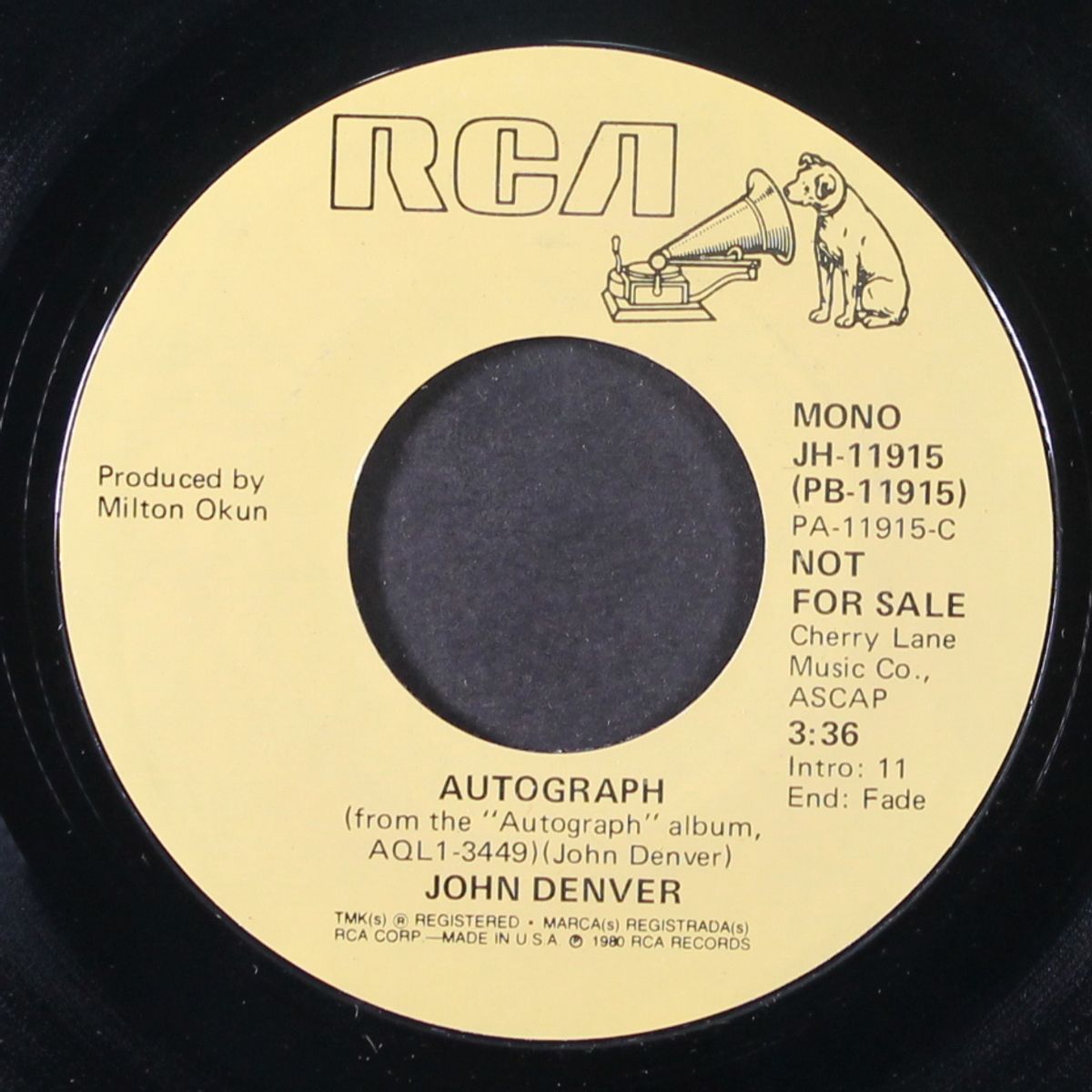 autograph / mono by JOHN DENVER