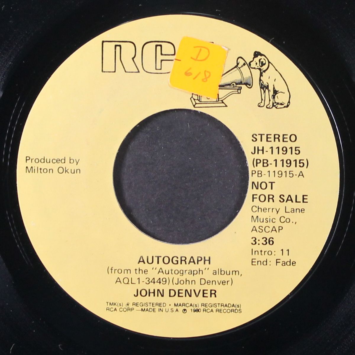 autograph / mono by JOHN DENVER
