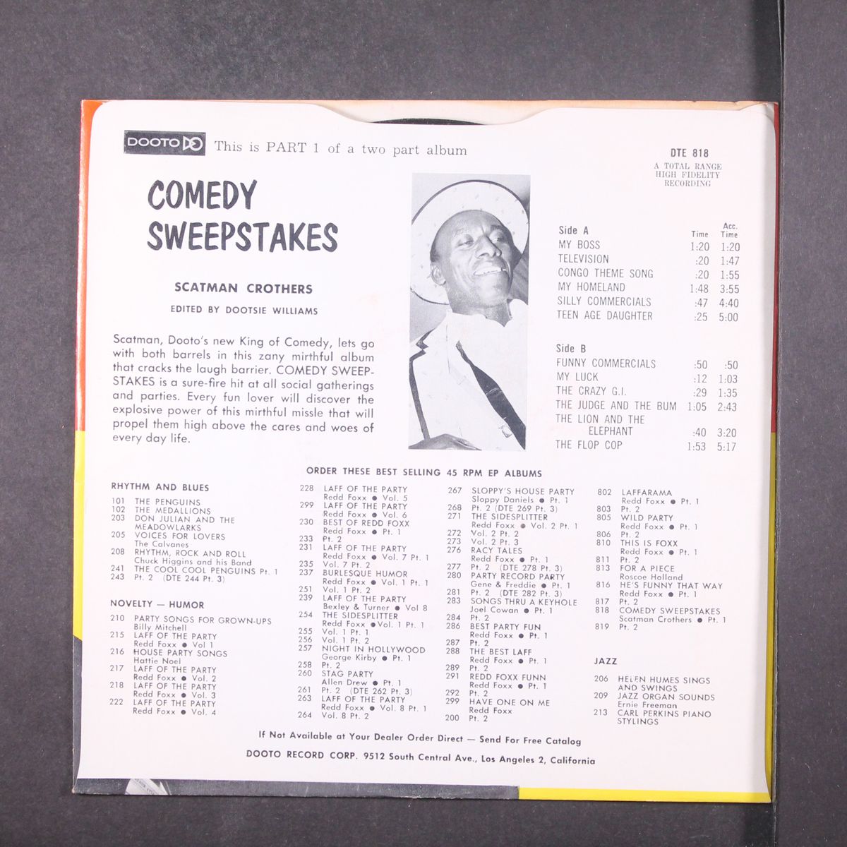 comedy sweepstakes, part 1 by SCATMAN CROTHERS