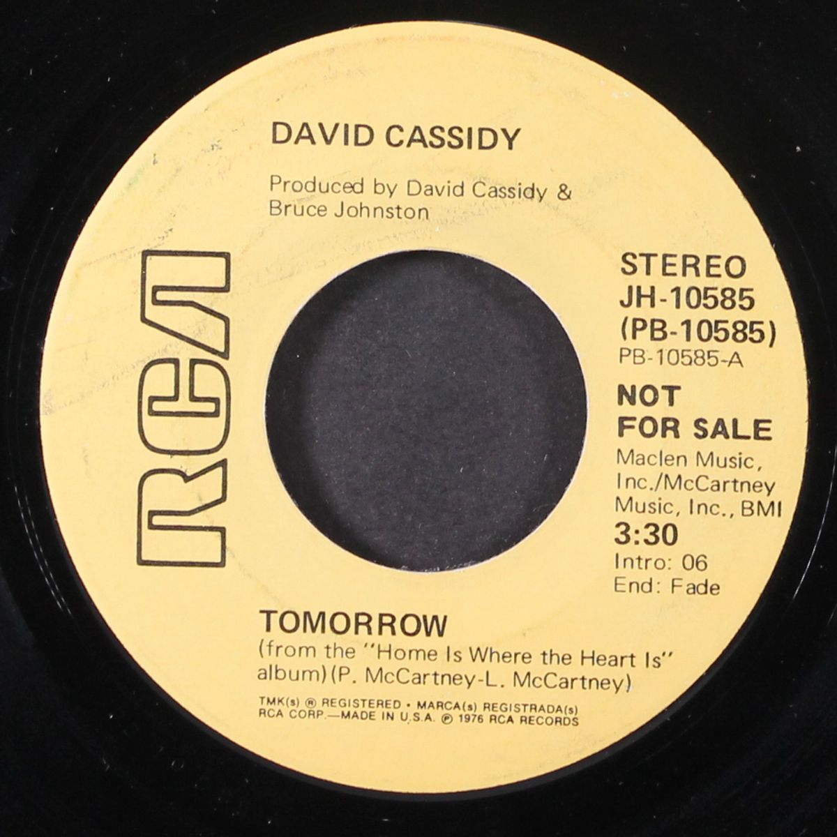 tomorrow / mono by DAVID CASSIDY