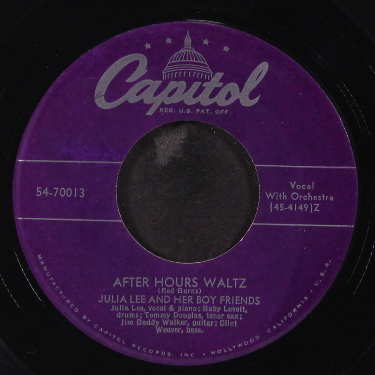 tonight's the night / after hour waltz by JULIA LEE & BOY FRIENDS