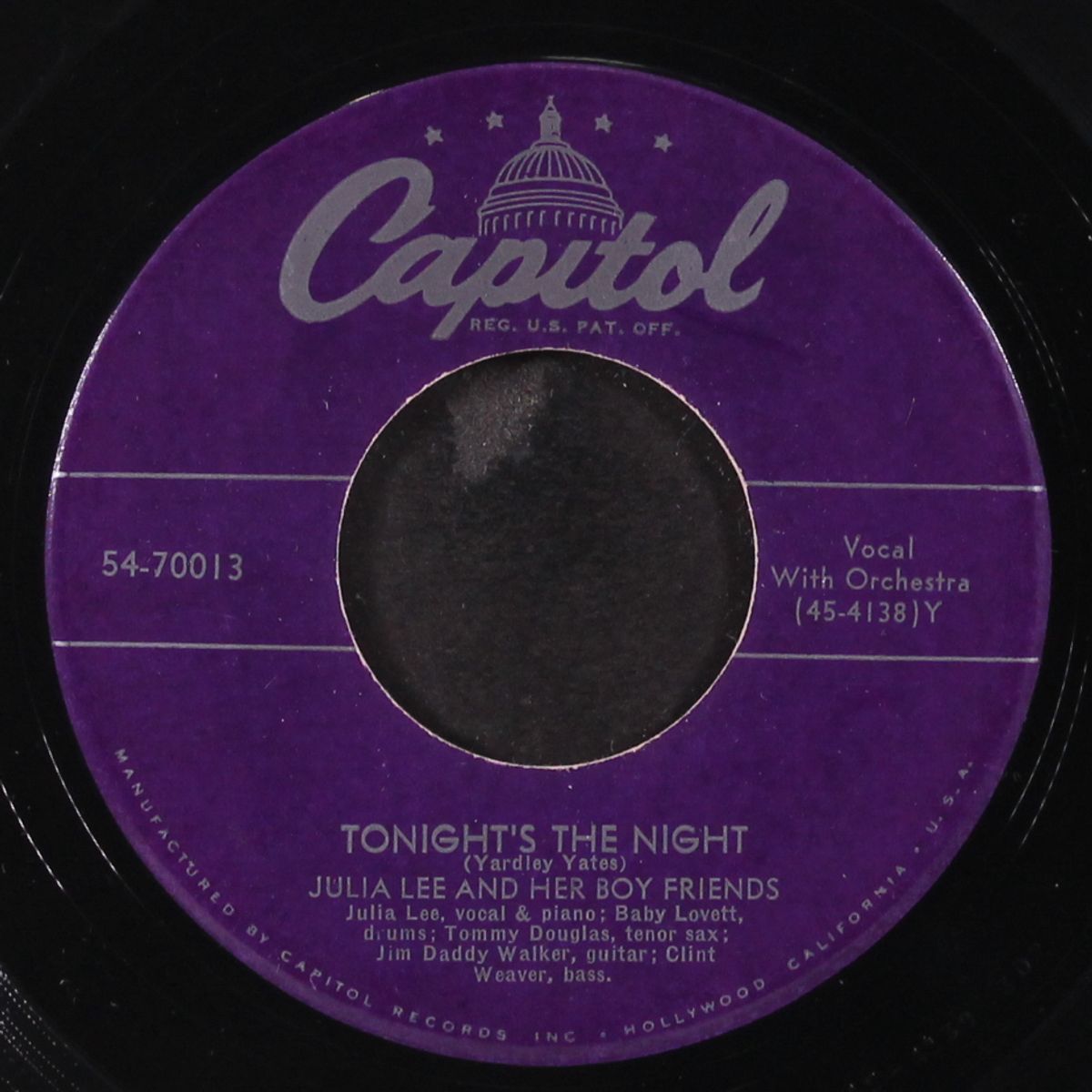 tonight's the night / after hour waltz by JULIA LEE & BOY FRIENDS