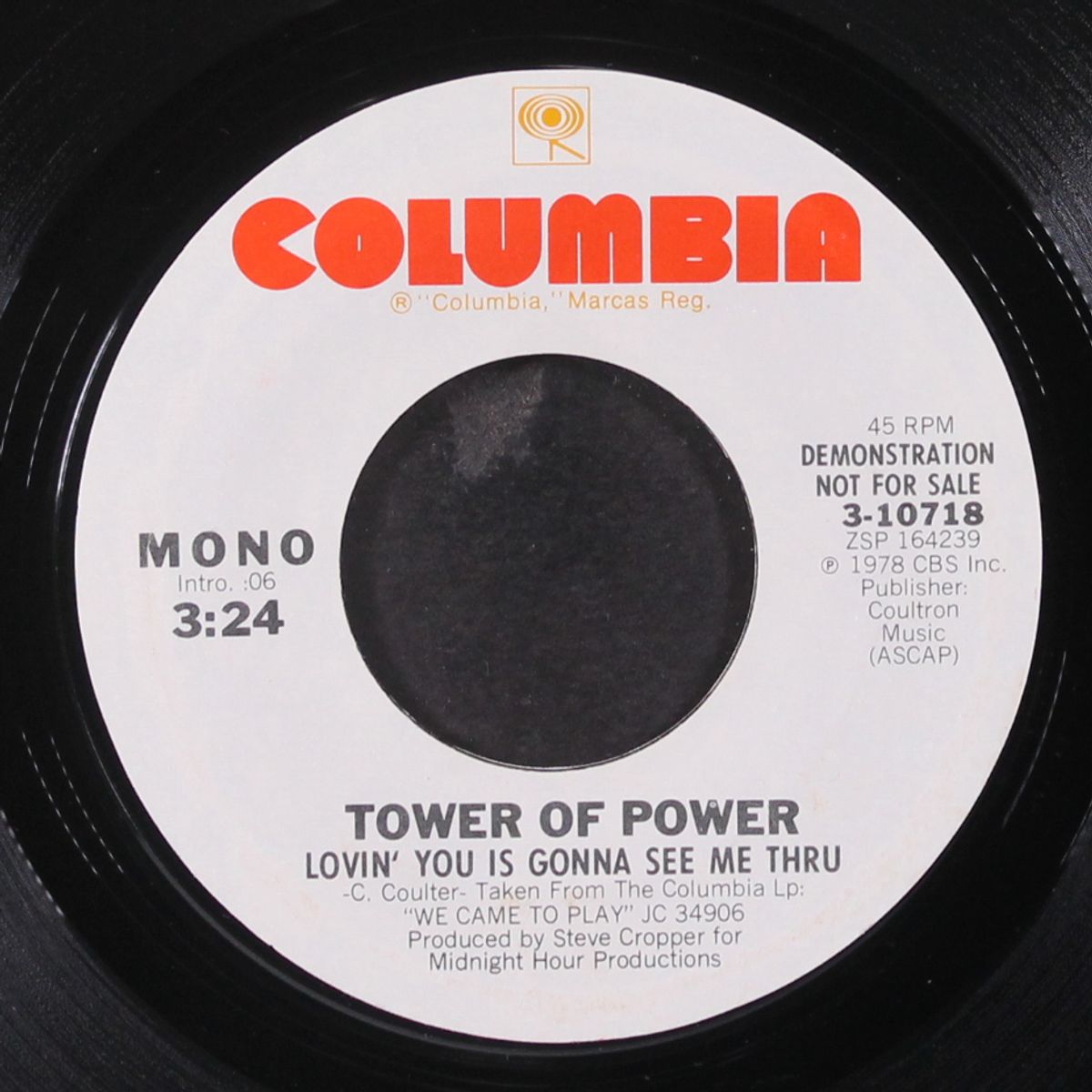 lovin' you is gonna see me thru / mono by TOWER OF POWER