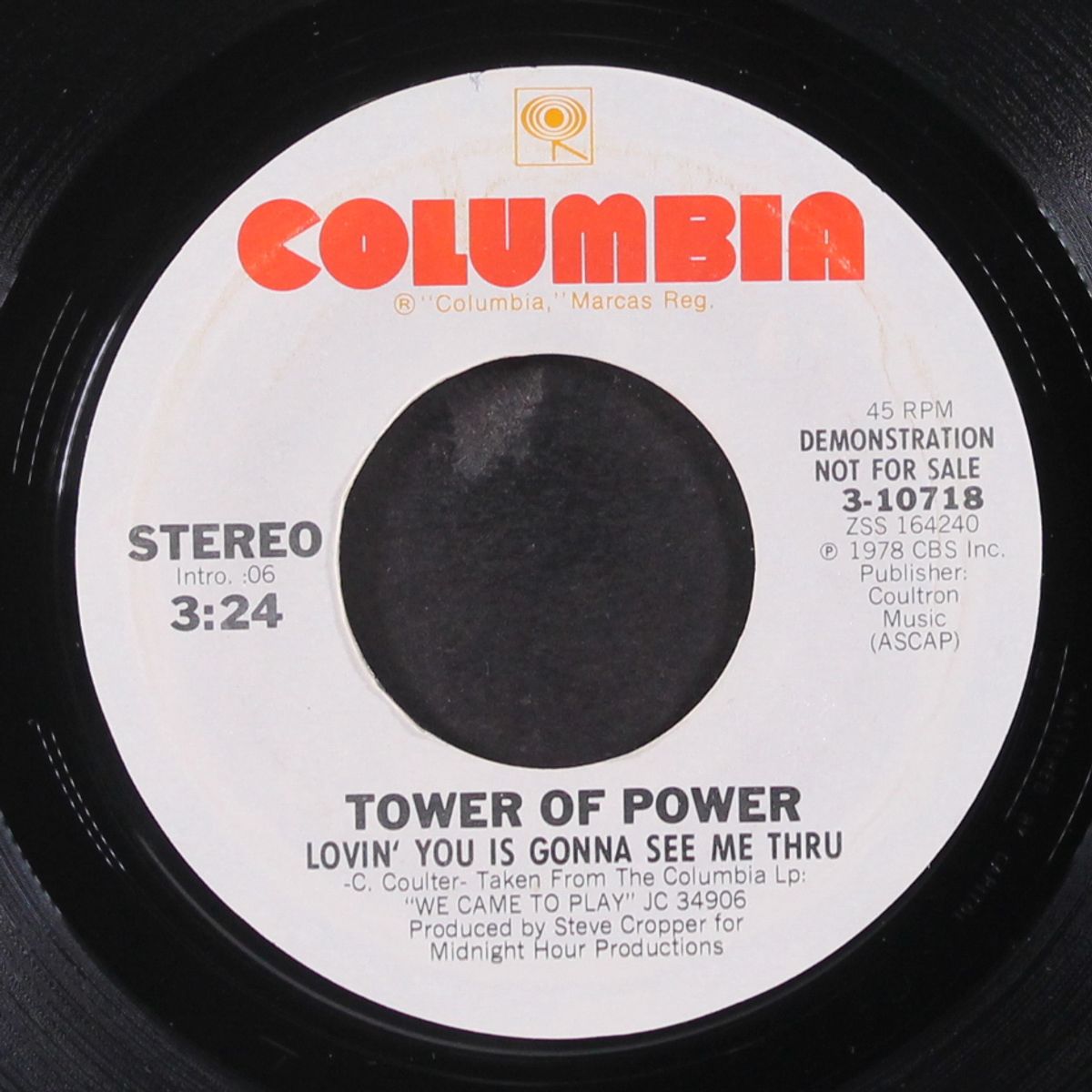 lovin' you is gonna see me thru / mono by TOWER OF POWER