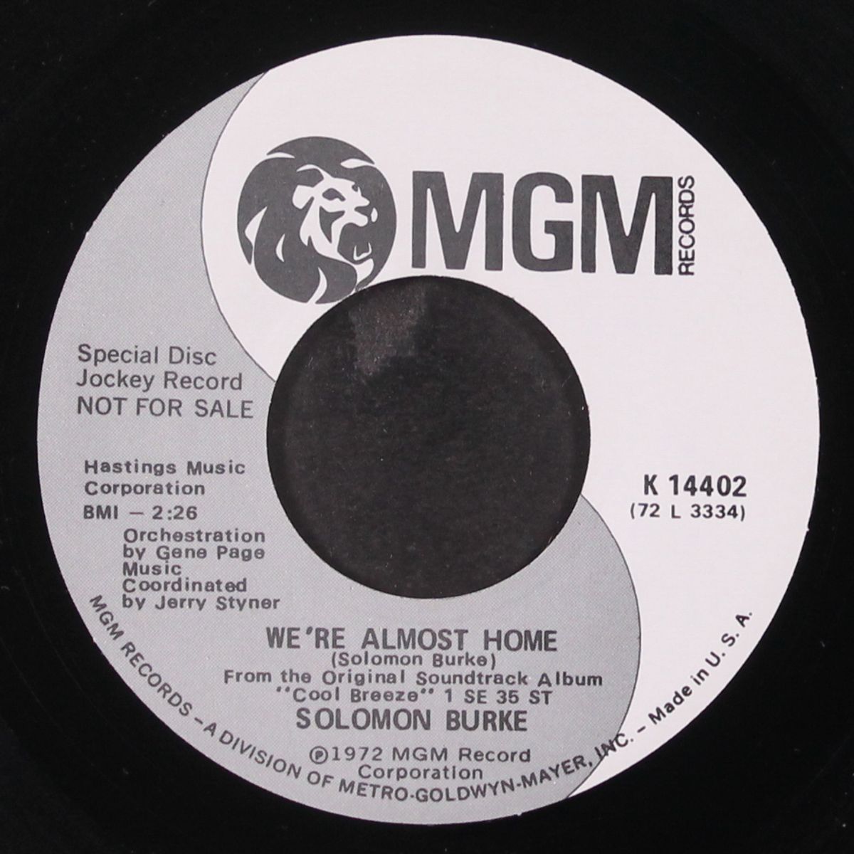we're almost home / same by SOLOMON BURKE