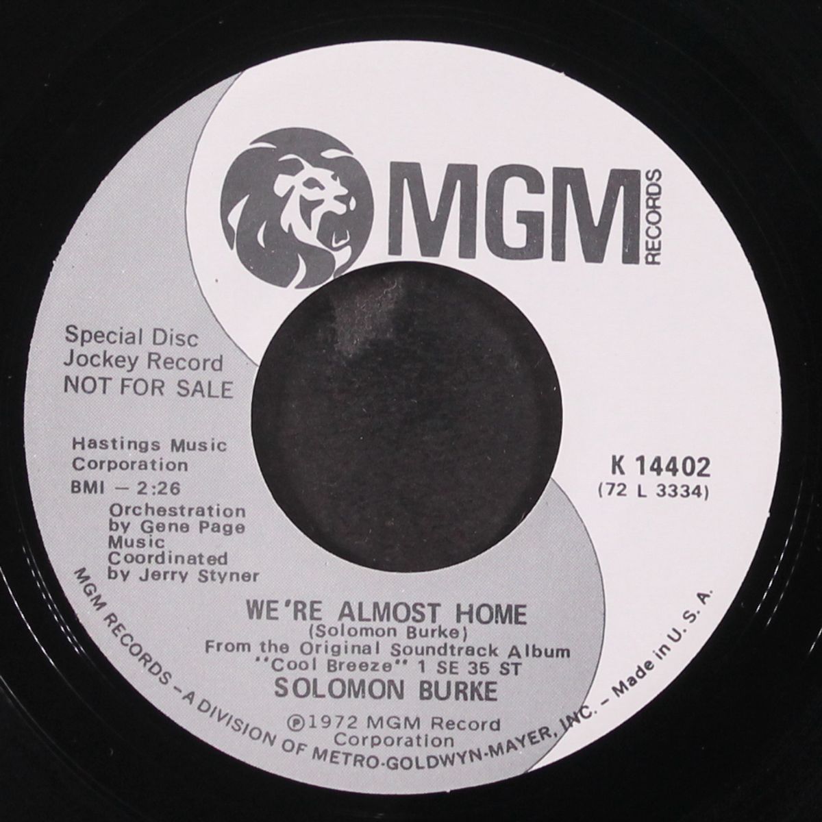 we're almost home / same by SOLOMON BURKE