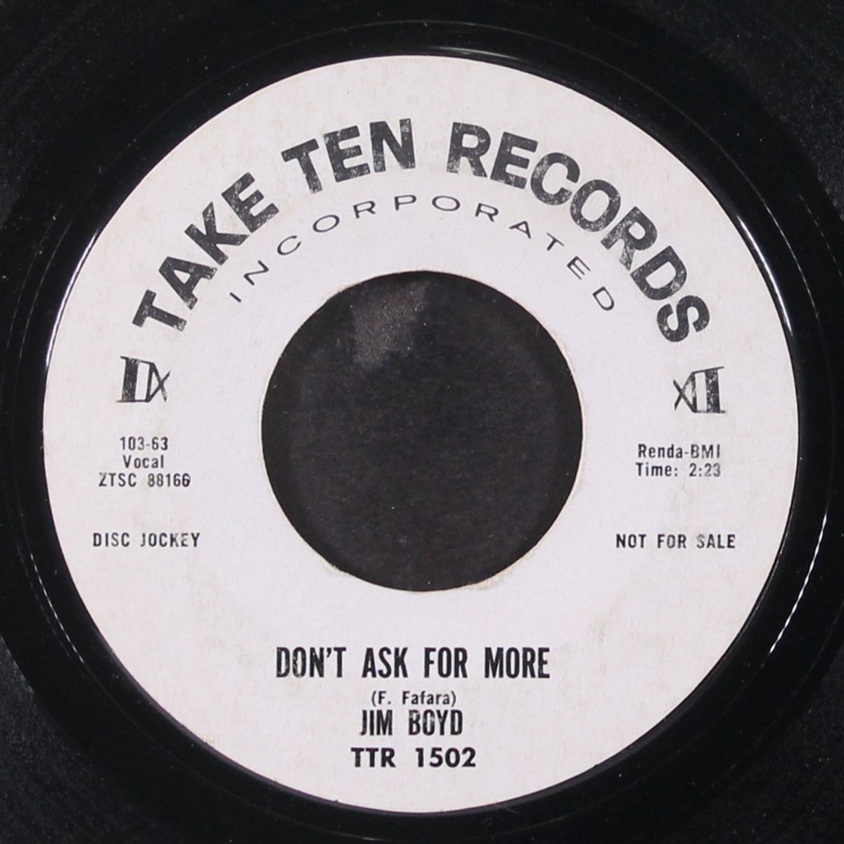 vicki, this is susie / don't ask for more by JIM BOYD