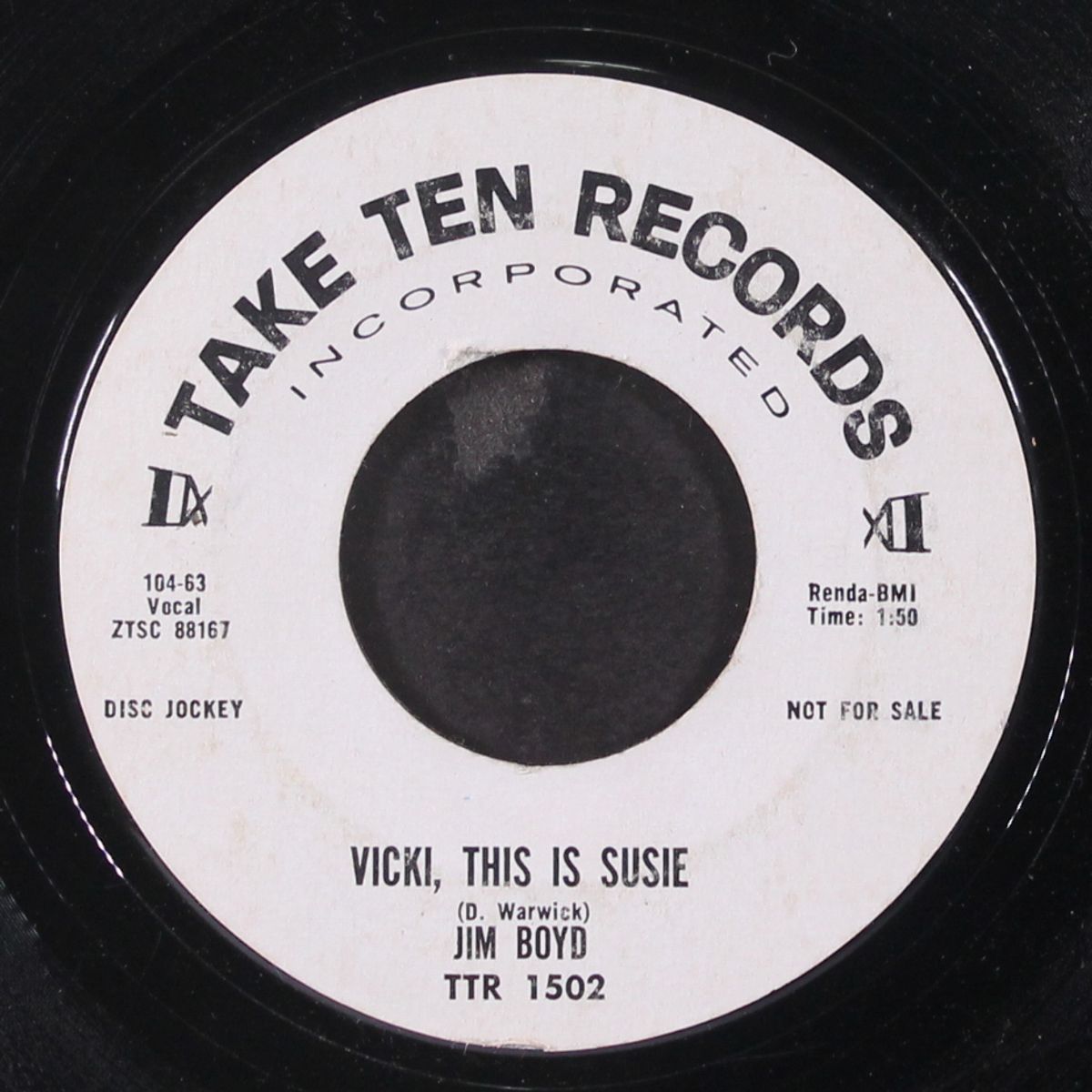 vicki, this is susie / don't ask for more by JIM BOYD
