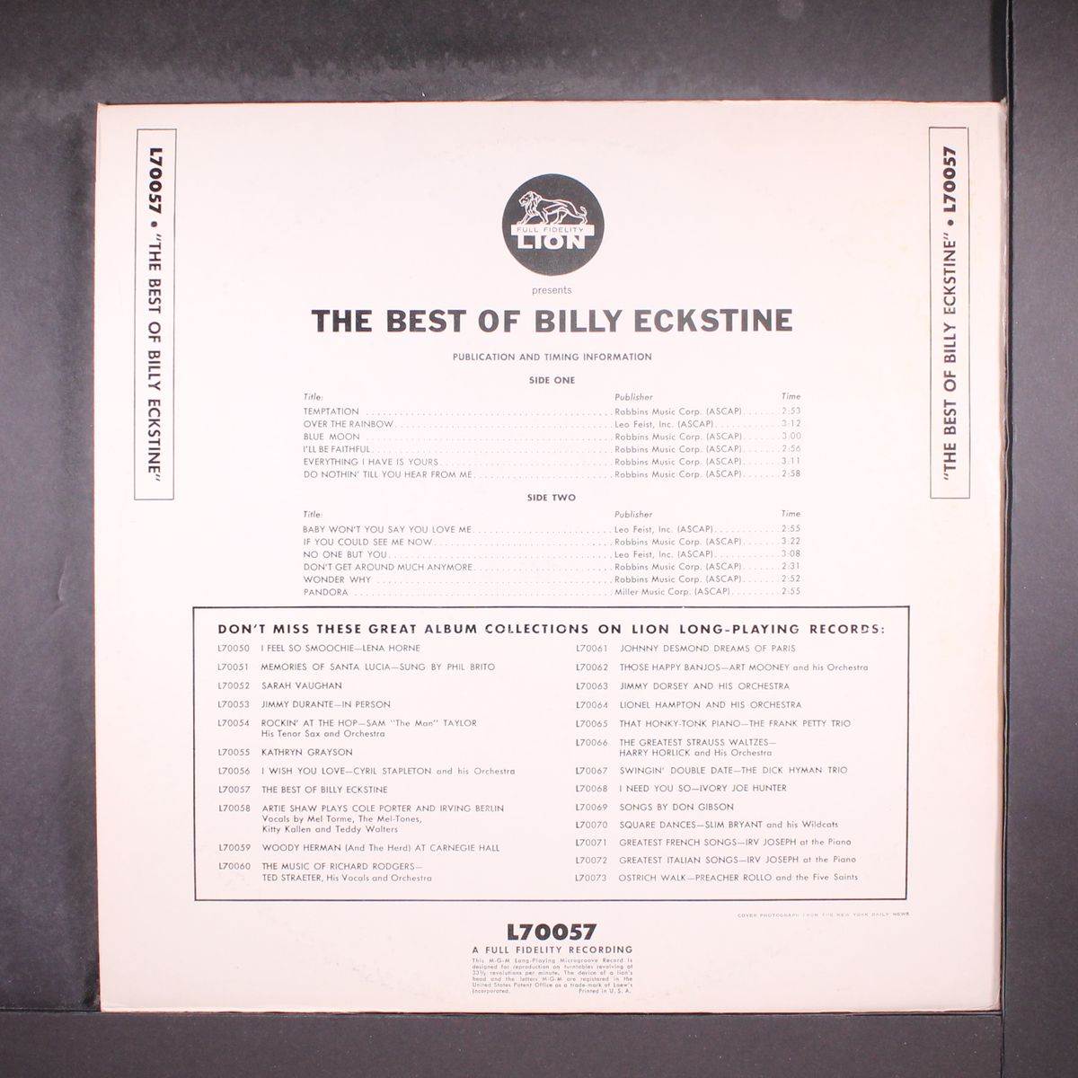 best of by BILLY ECKSTINE