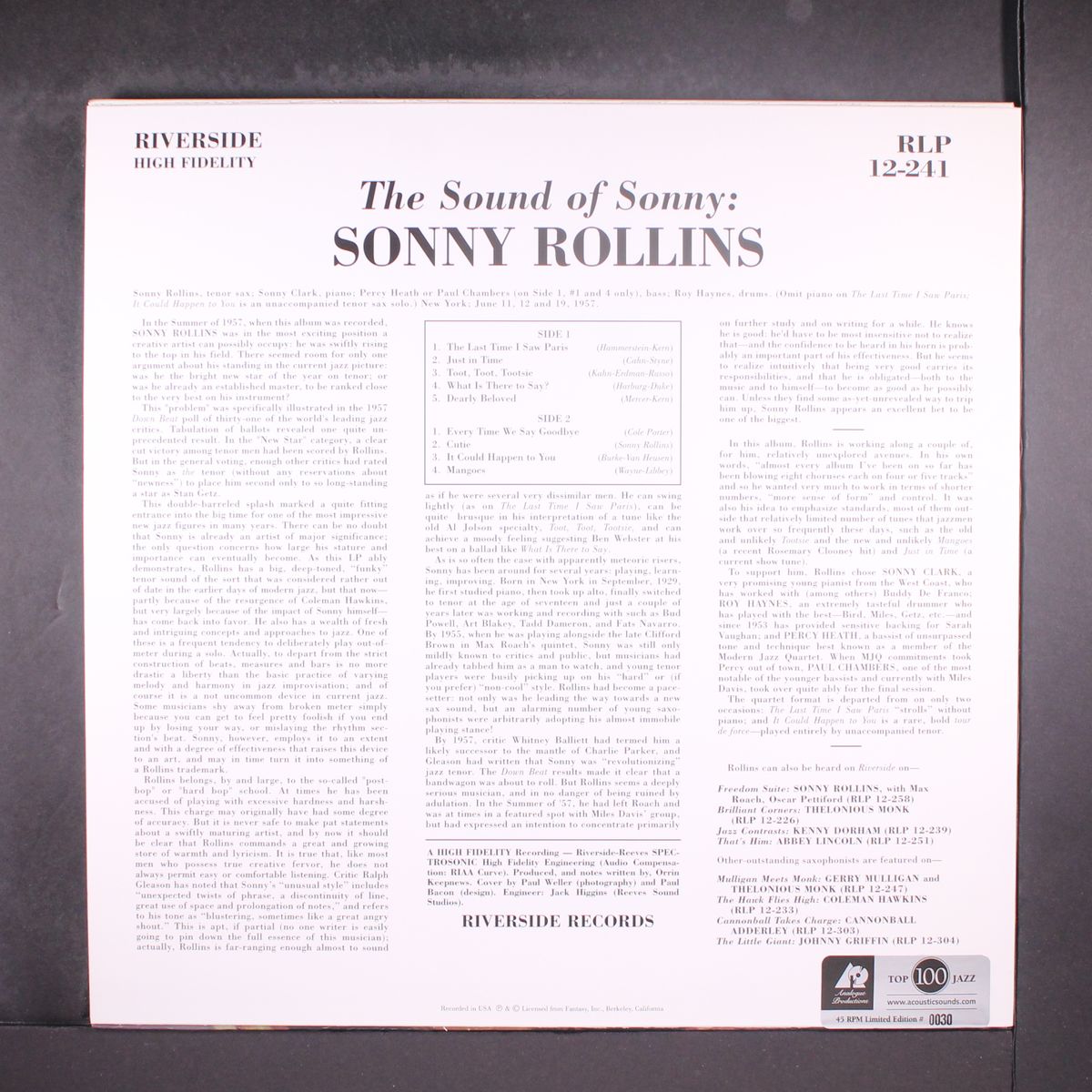 the sound of sonny by SONNY ROLLINS