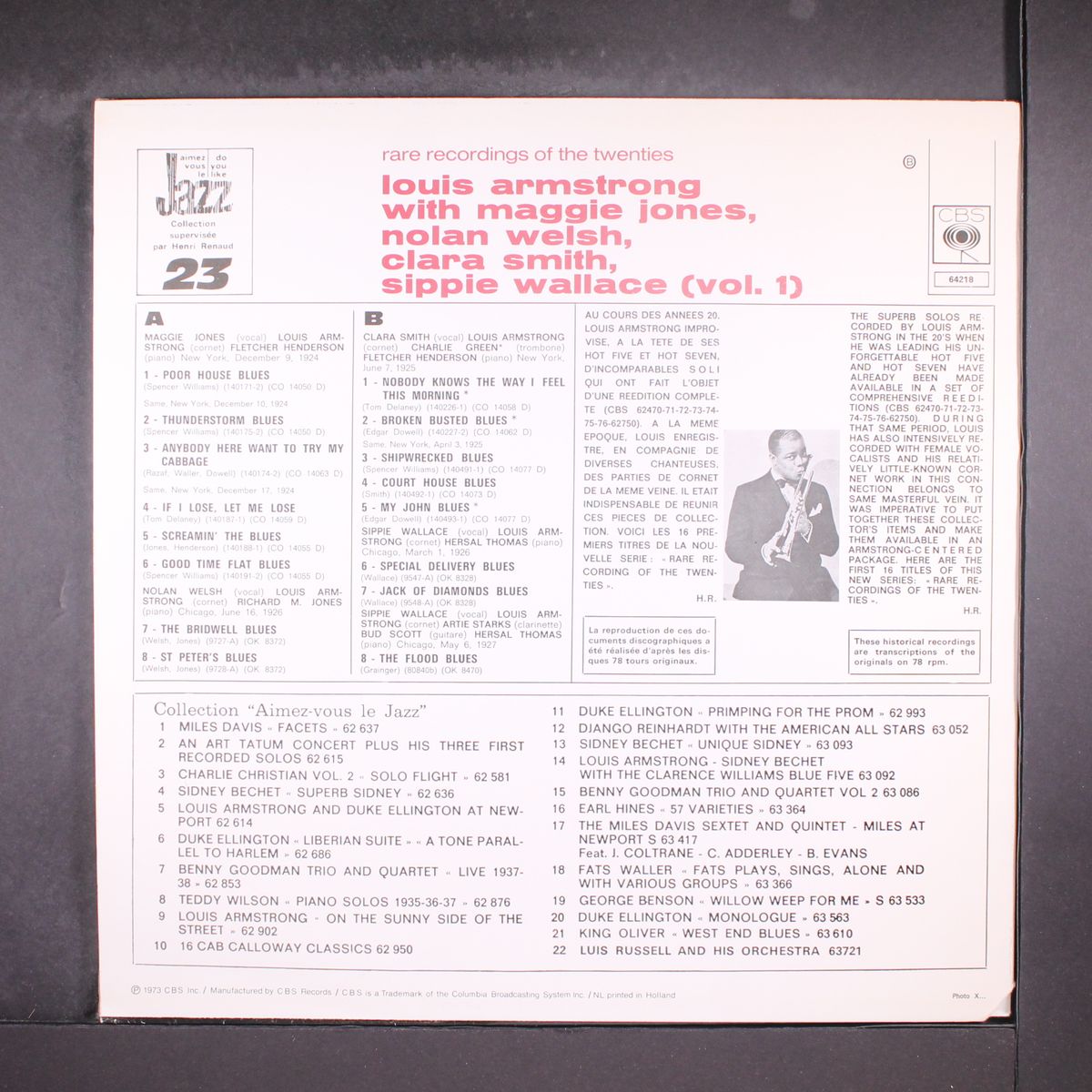with maggie jones, nolan welsh, clara smith, sippie wallace (vol. 1) by LOUIS ARMSTRONG