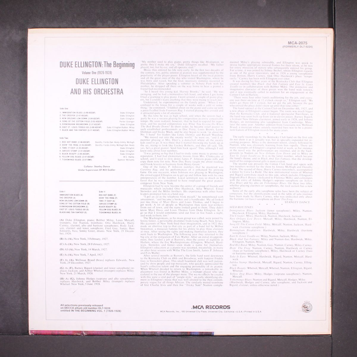 the beginning vol 1 (1926 - 1928) by DUKE ELLINGTON