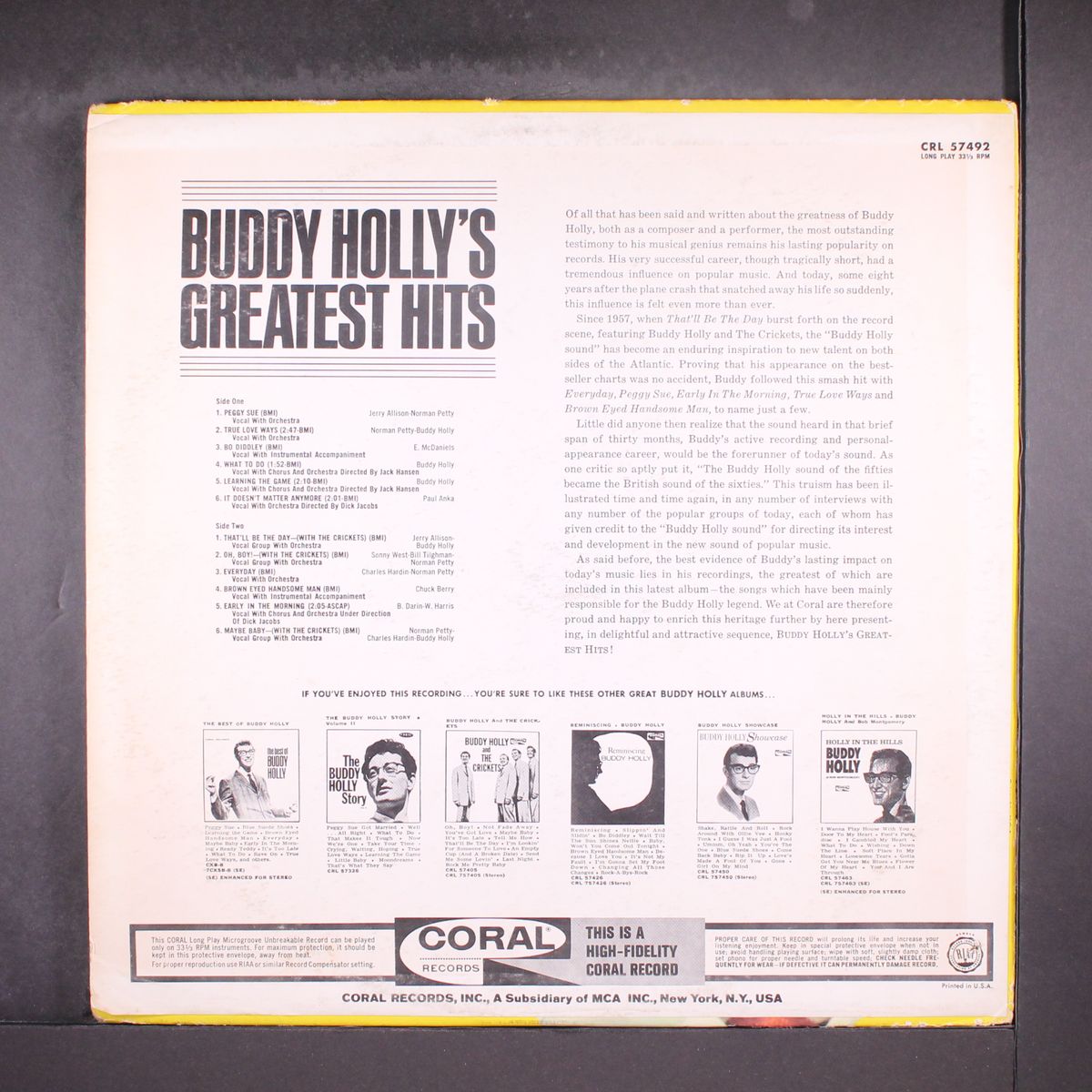greatest hits by BUDDY HOLLY
