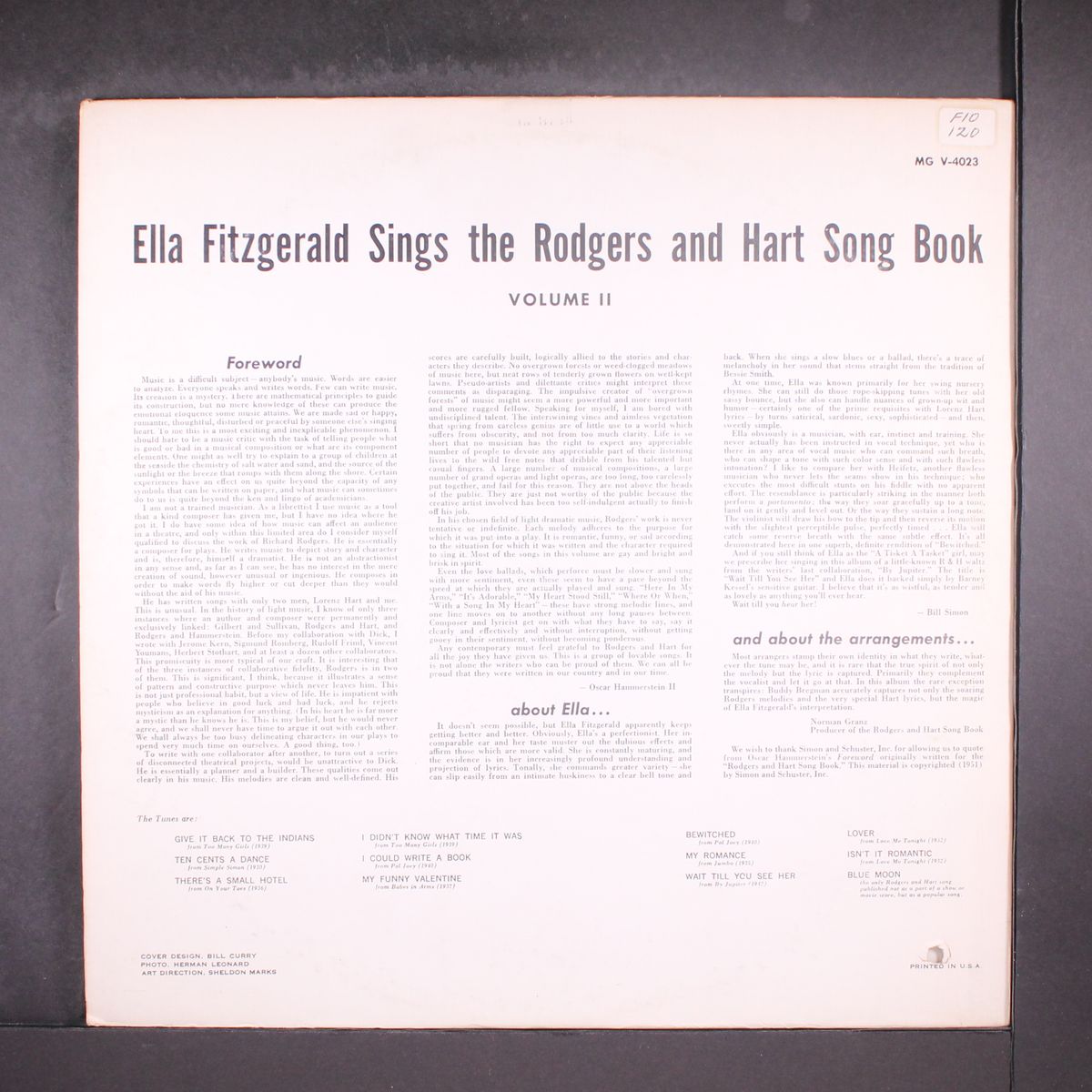 sings the rodgers and hart song book, vol. 2 by ELLA FITZGERALD