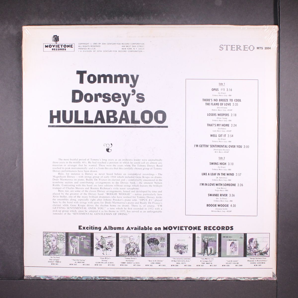 hullabaloo by TOMMY DORSEY