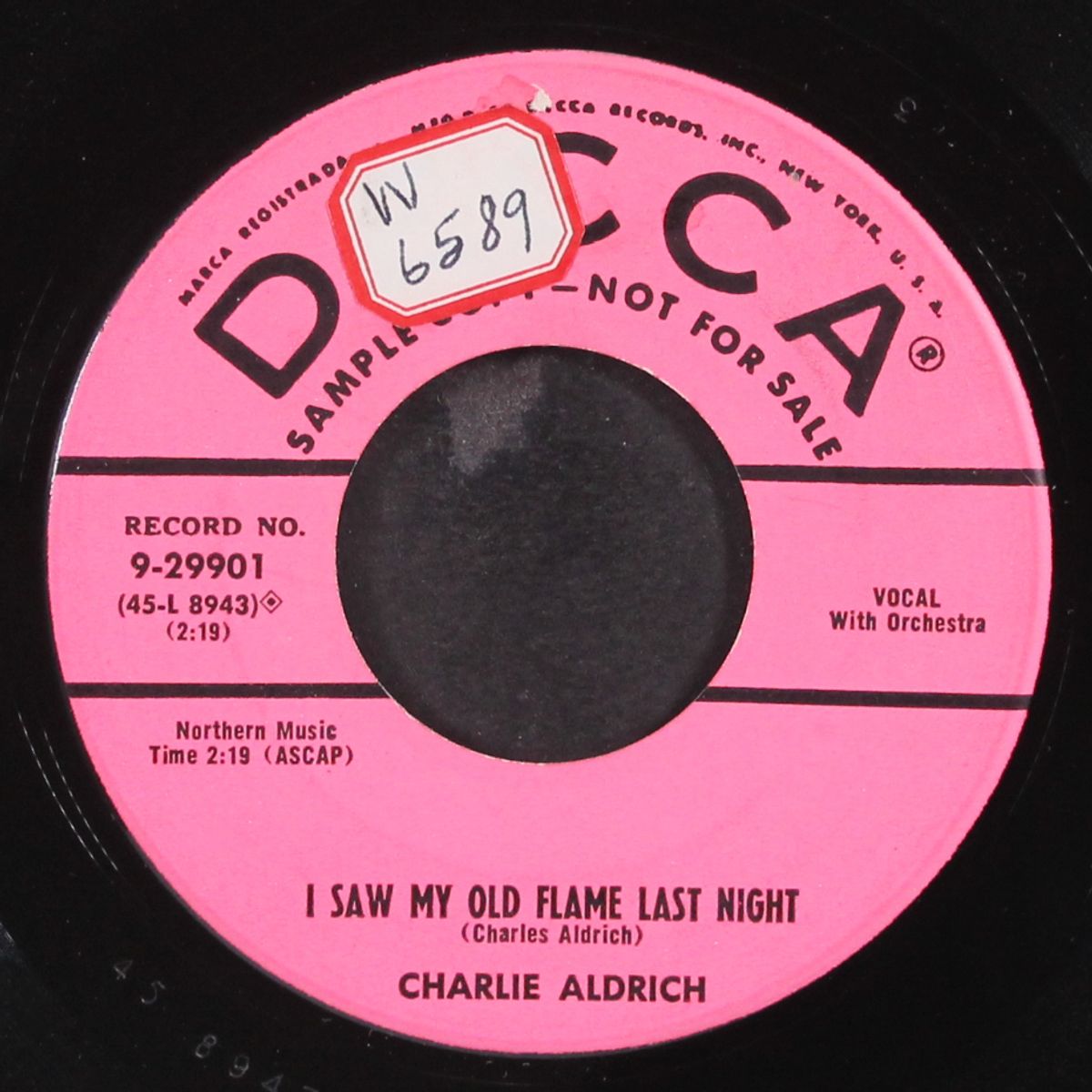 i saw my old flame last night by CHARLIE ALDRICH