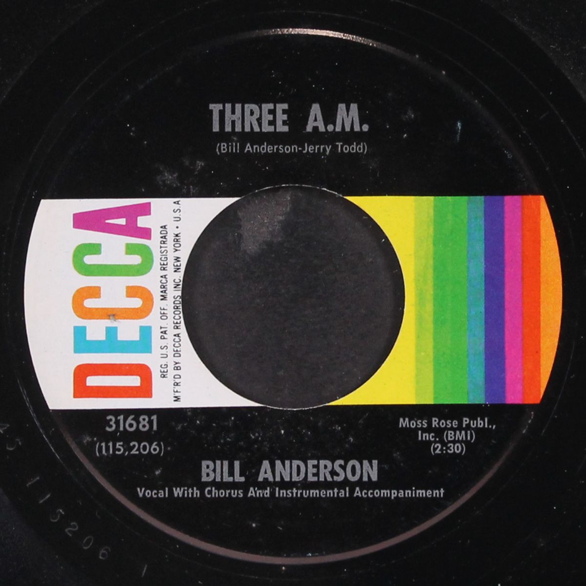 three a.m. by BILL ANDERSON