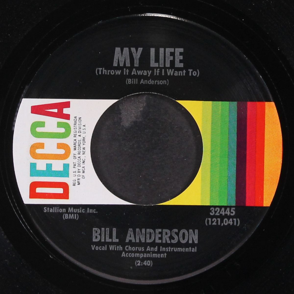 my life by BILL ANDERSON