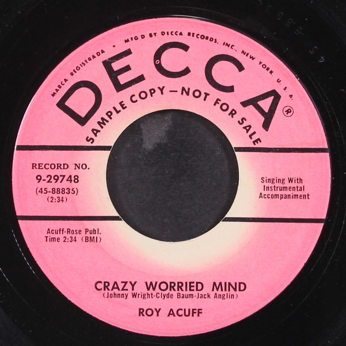 crazy worried mind by ROY ACUFF