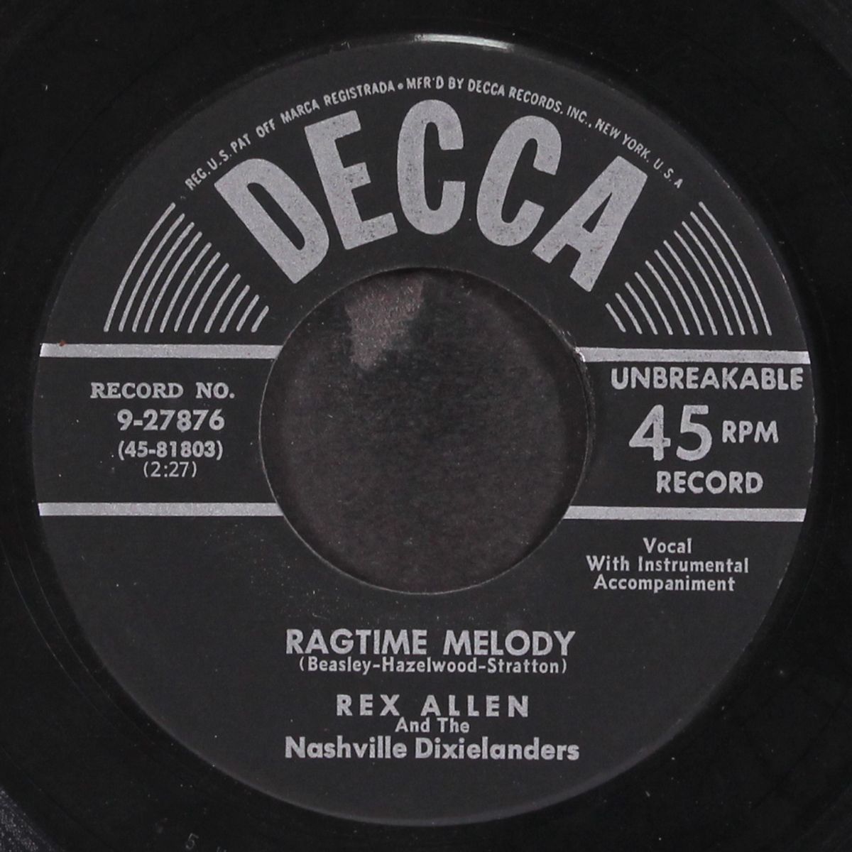 ragtime melody by REX ALLEN