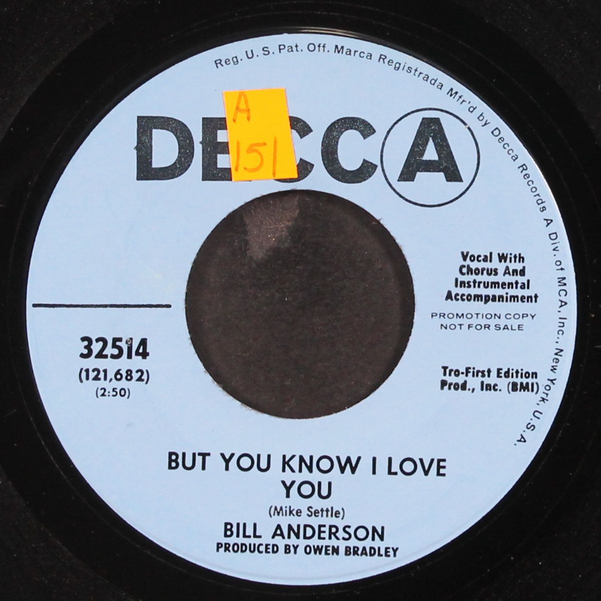 but you know i love you by BILL ANDERSON