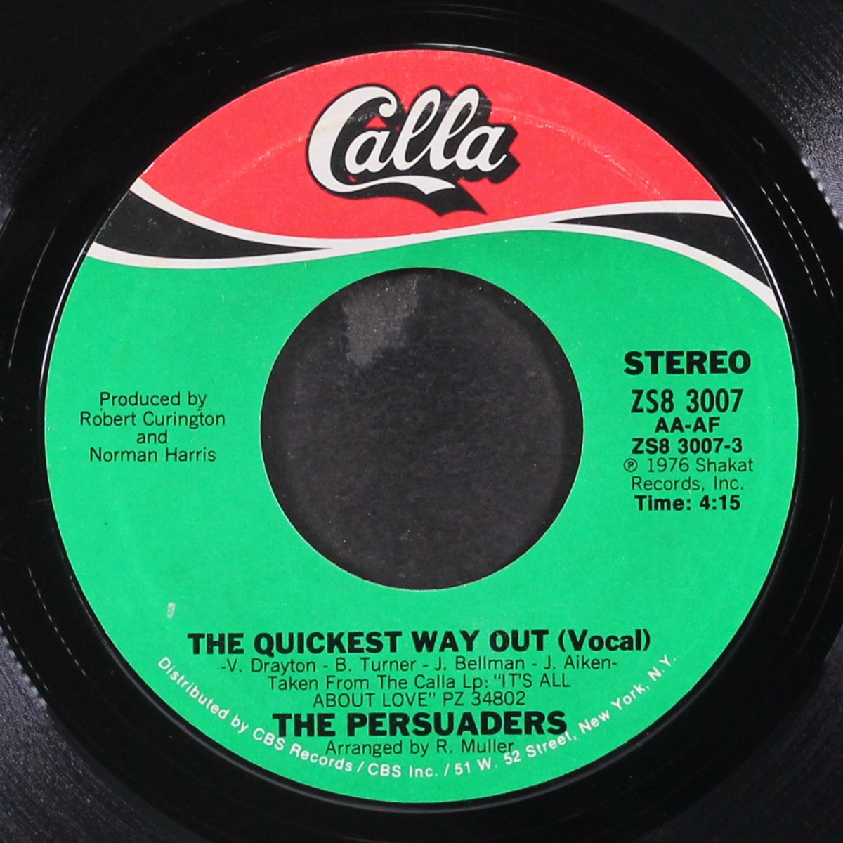tryin' to love two women / the quickest way out by PERSUADERS