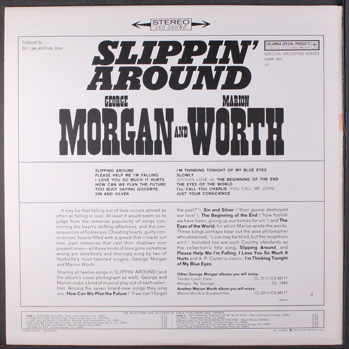 slippin' around by GEORGE MORGAN & MARION WORTH
