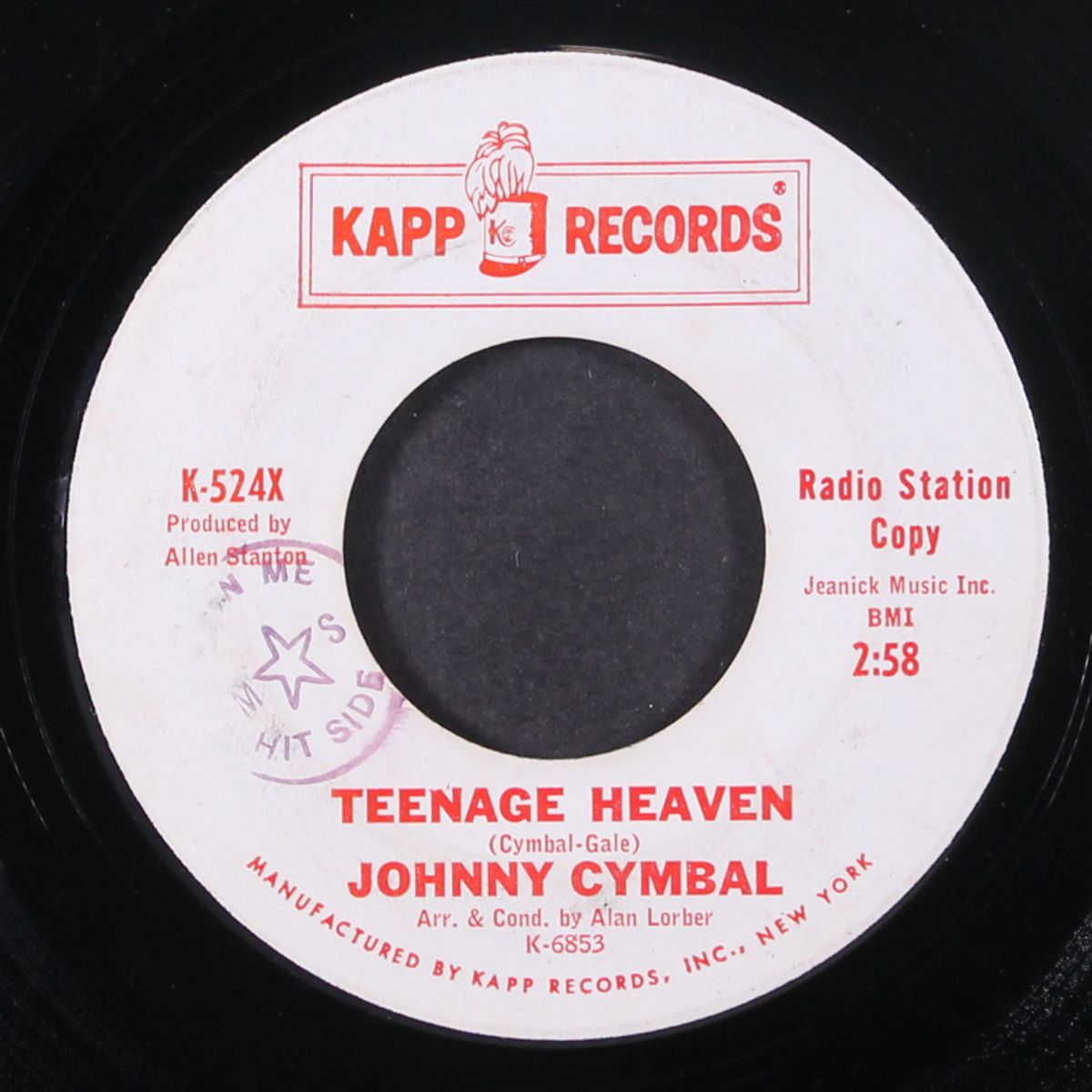 teenage heaven / cinderella baby by JOHNNY CYMBAL