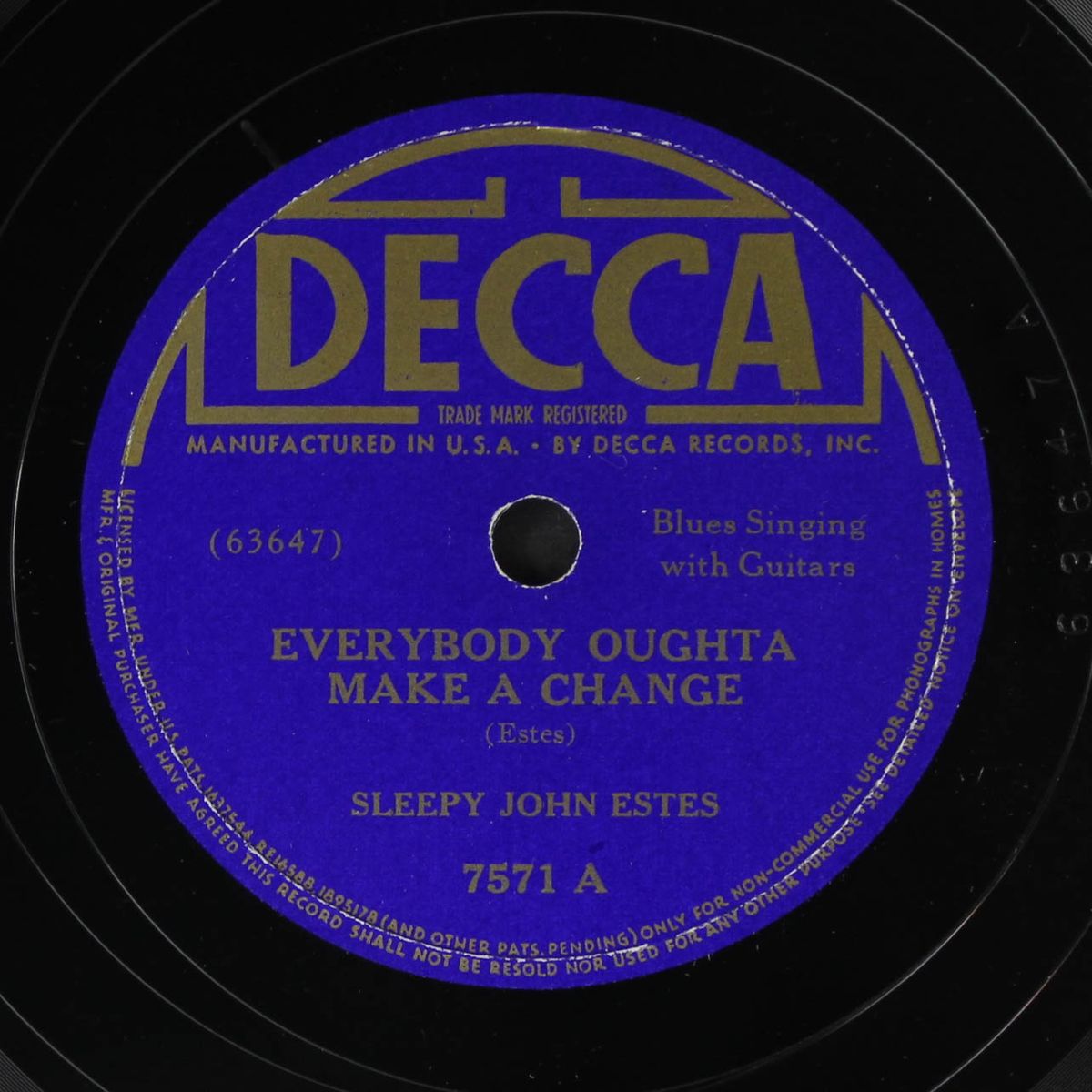 fire department blues / everybody oughta make a change by SLEEPY JOHN ESTES
