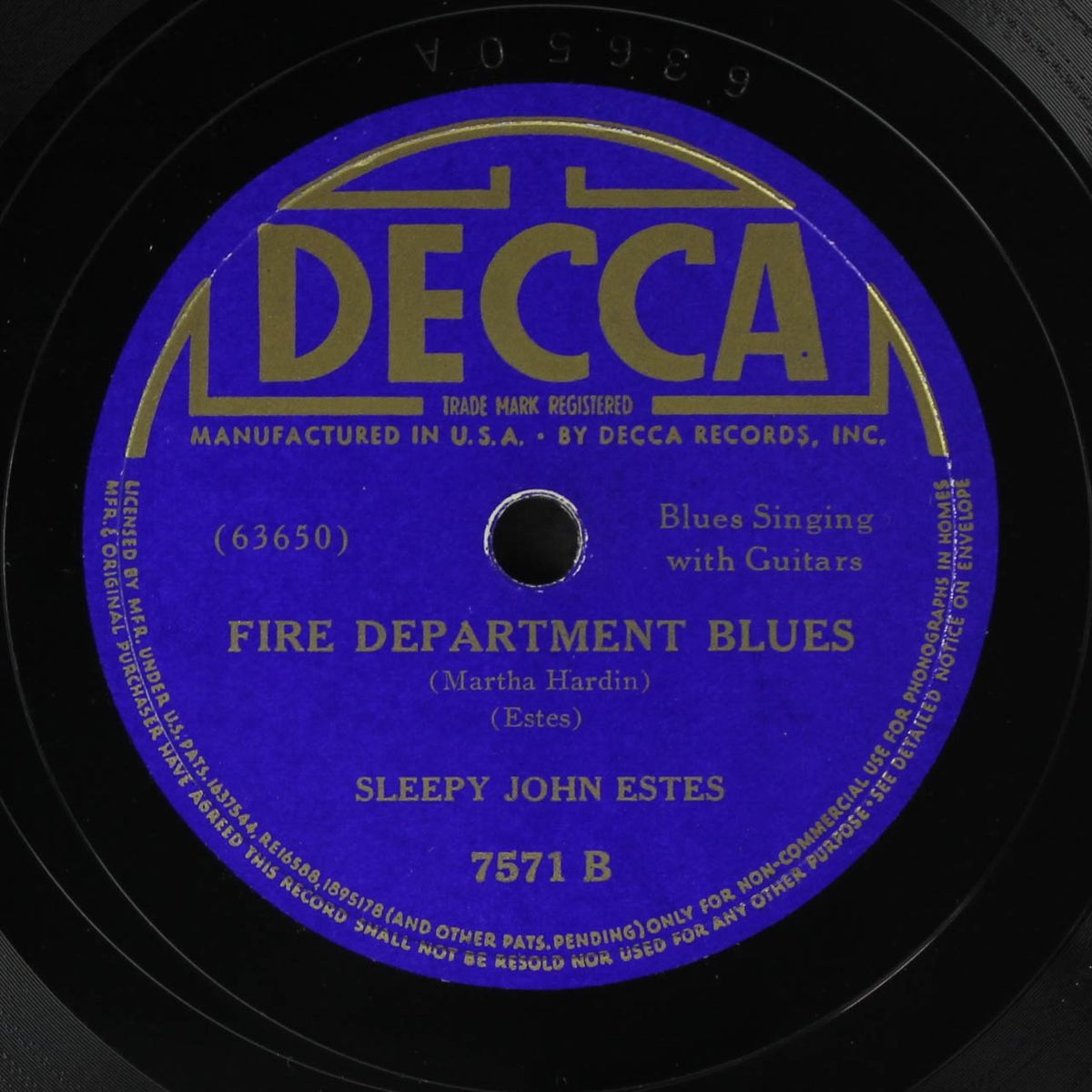 fire department blues / everybody oughta make a change by SLEEPY JOHN ESTES