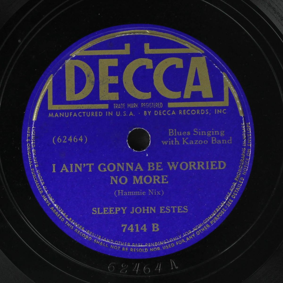 government money / i ain't gonna be worried no more by SLEEPY JOHN ESTES