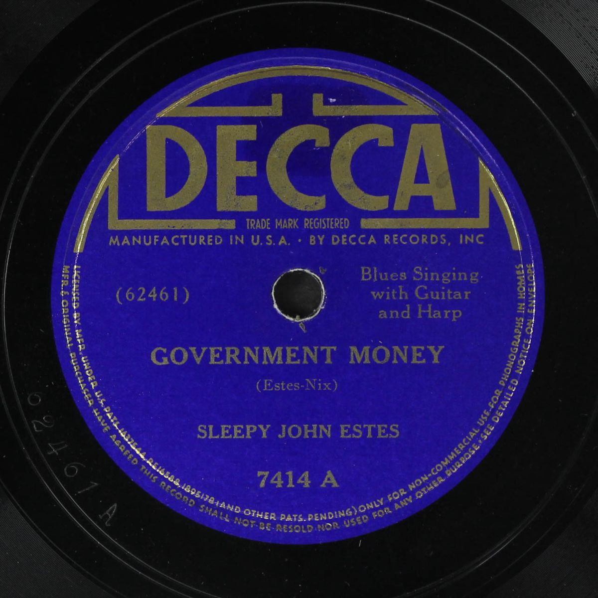 government money / i ain't gonna be worried no more by SLEEPY JOHN ESTES