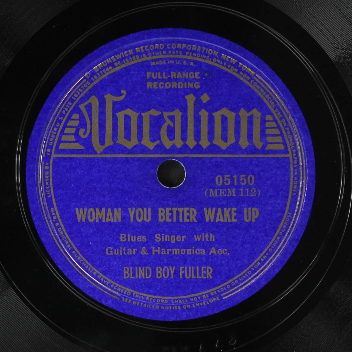 it doesn't matter baby / woman you better wake up by BLIND BOY FULLER