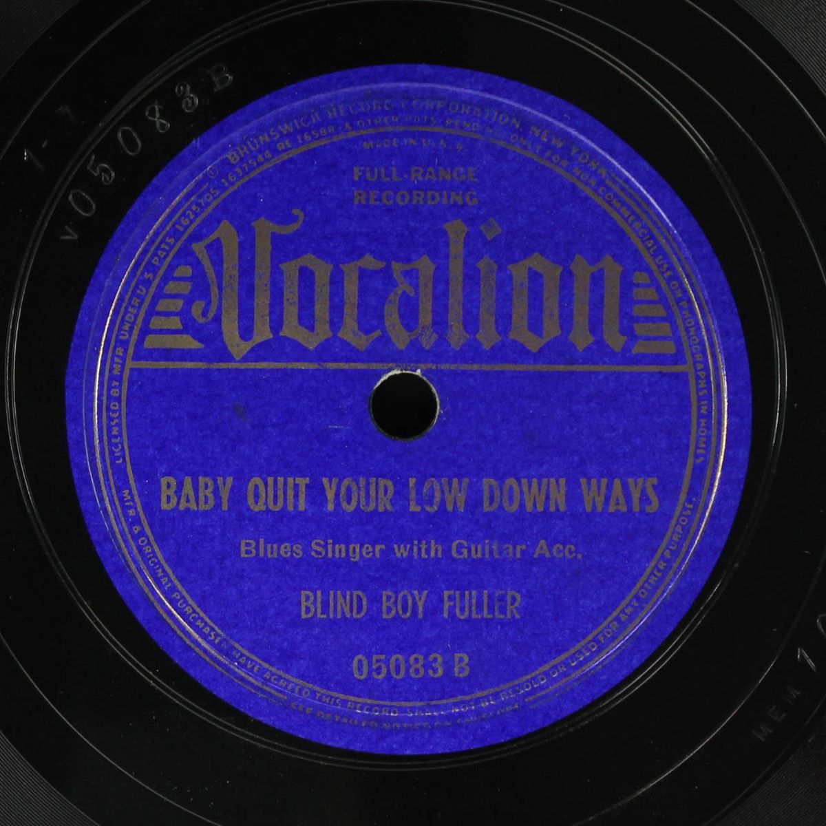 you've got something there / baby quit your low down ways by BLIND BOY FULLER