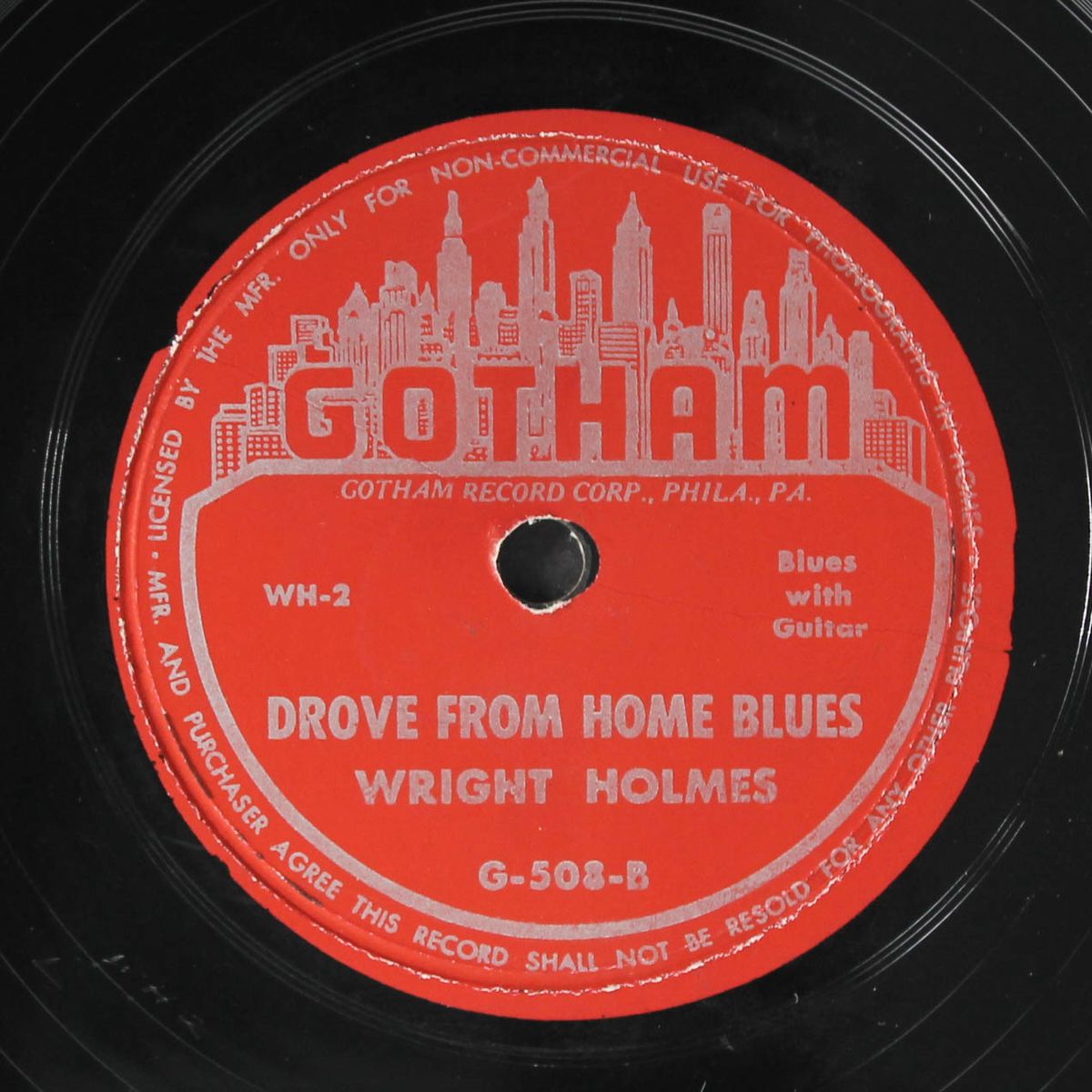 good road blues / drove from home blues by WRIGHT HOLMES