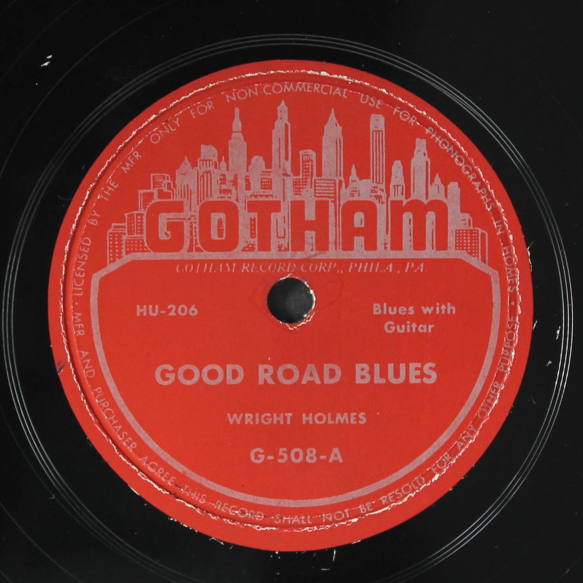good road blues / drove from home blues by WRIGHT HOLMES