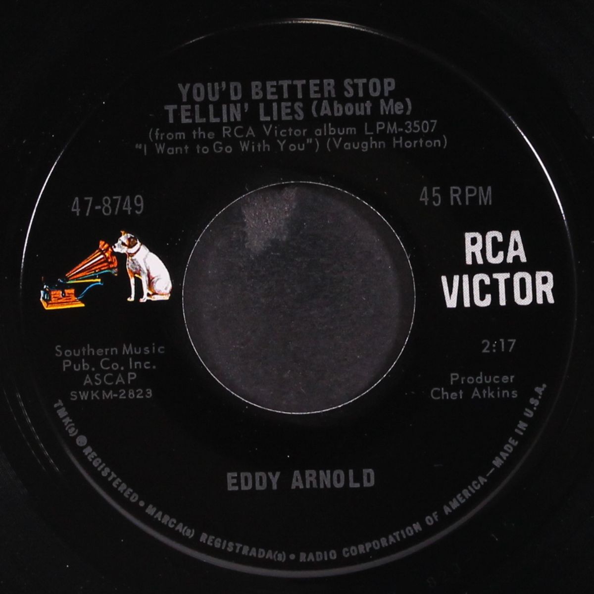i want to go with you / you'd better stop telling lies by EDDY ARNOLD