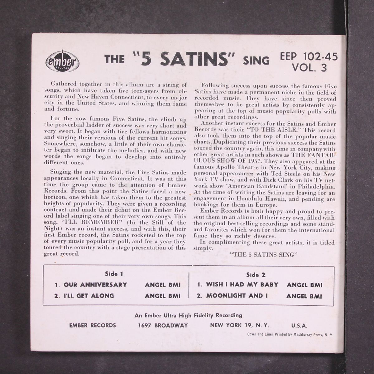 sing, vol. 3 by FIVE SATINS