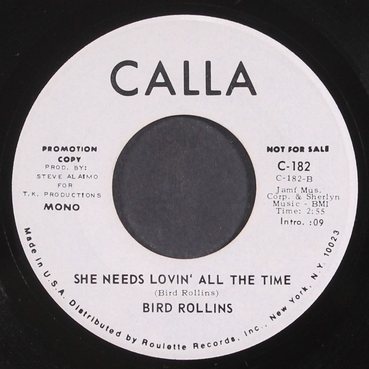 love man from carolina / she needs lovin' all the time by BIRD ROLLINS