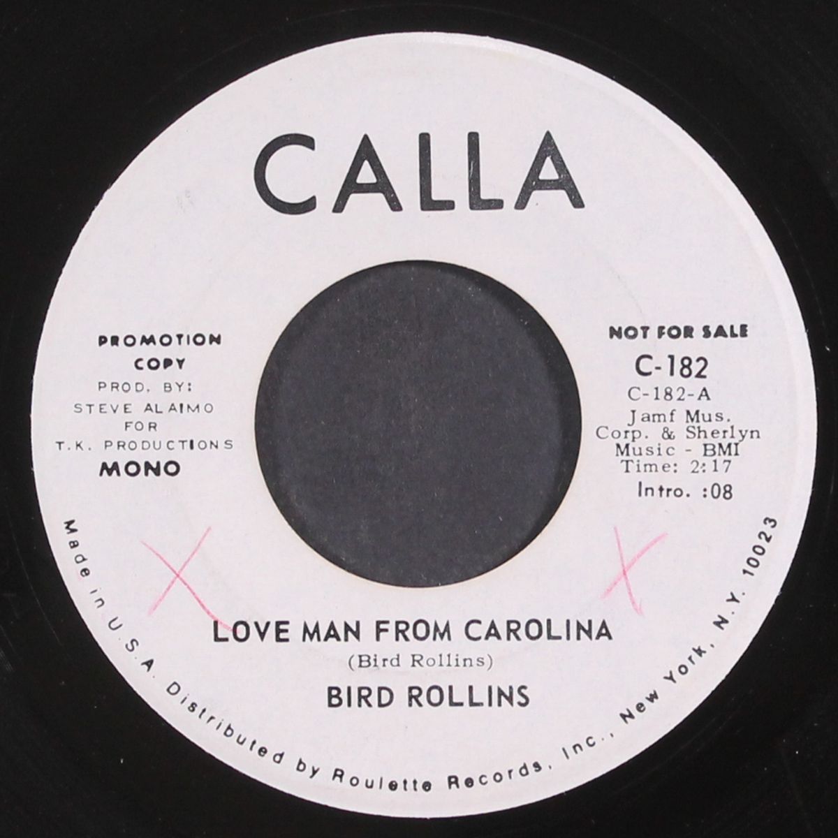 love man from carolina / she needs lovin' all the time by BIRD ROLLINS