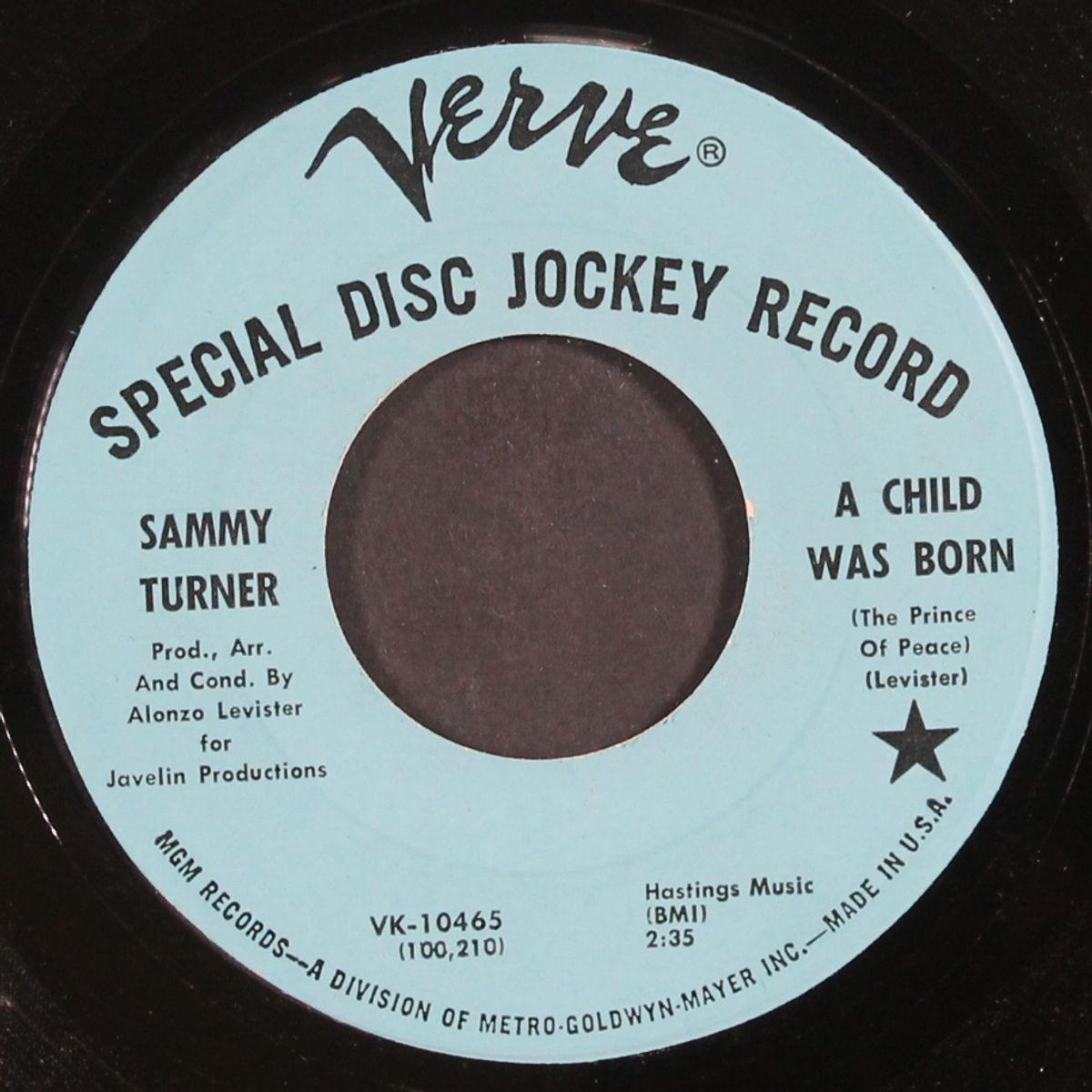 a child was born / come to me comf'tably by SAMMY TURNER