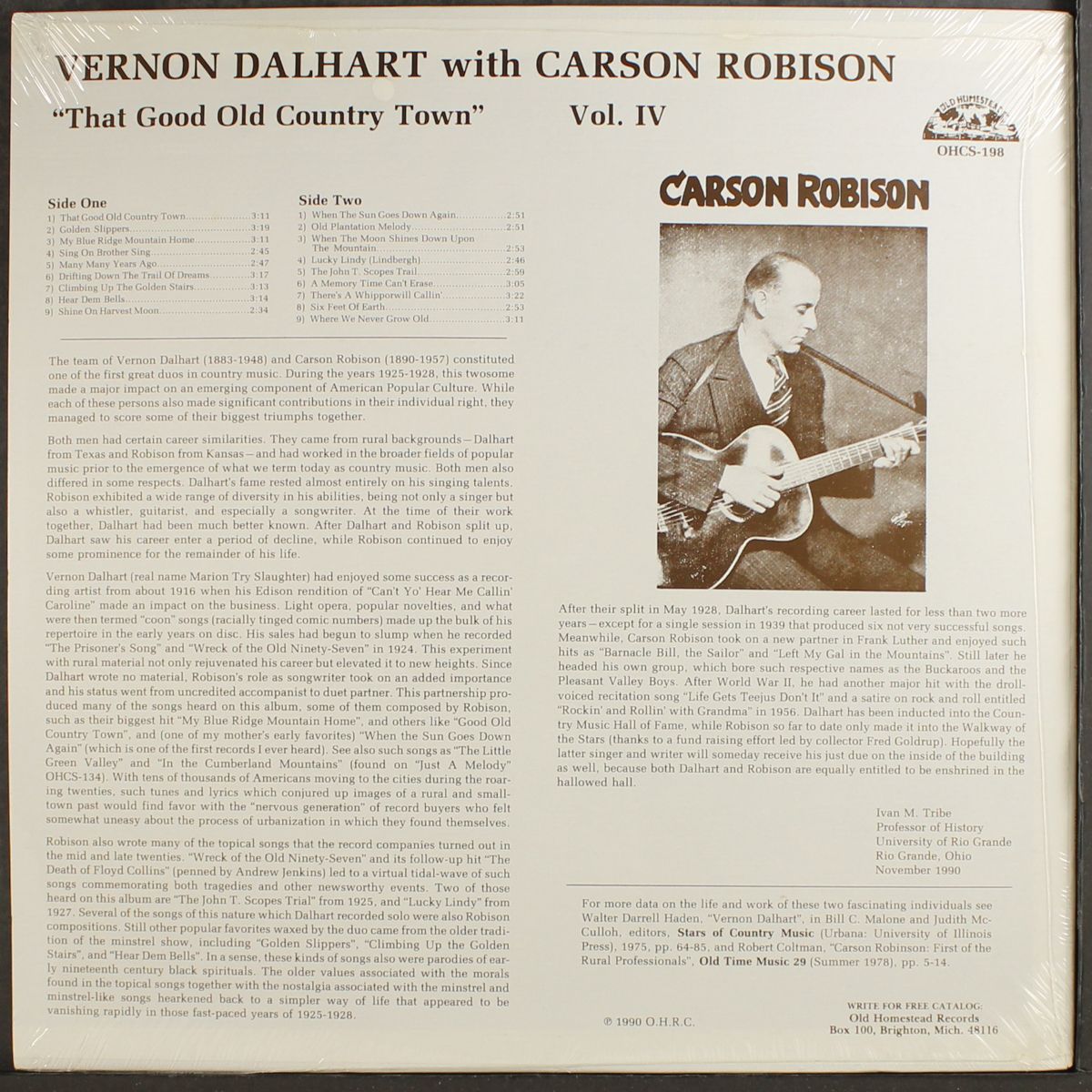 that good old country town by VERNON DALHART & CARSON ROBISON