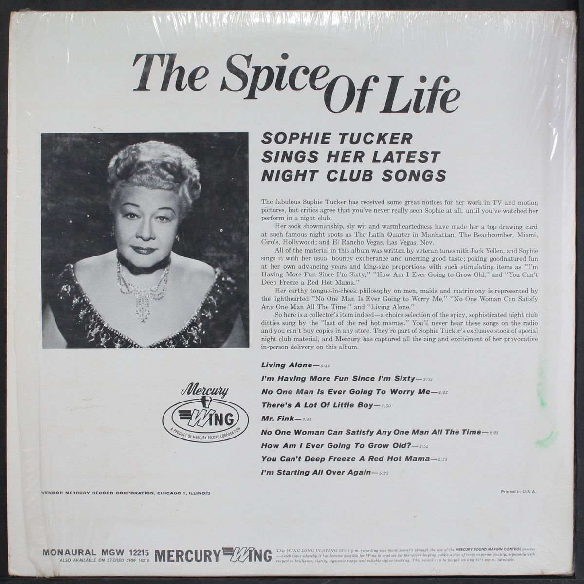 the spice of life by SOPHIE TUCKER